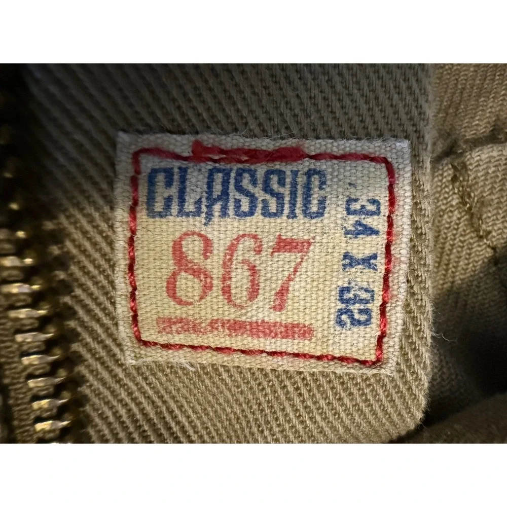 Polo Ralph Lauren Classic 867 Pants Mens 34x32 Tan Khaki Cotton Twill Straight